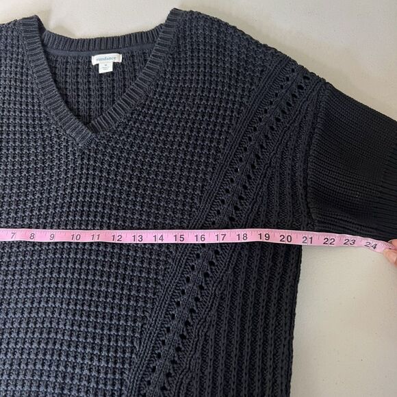 Sundance Short Sleeve‎ Sweater Womens M Black Chunky Knit My Everyday Boho - Picture 6 of 11